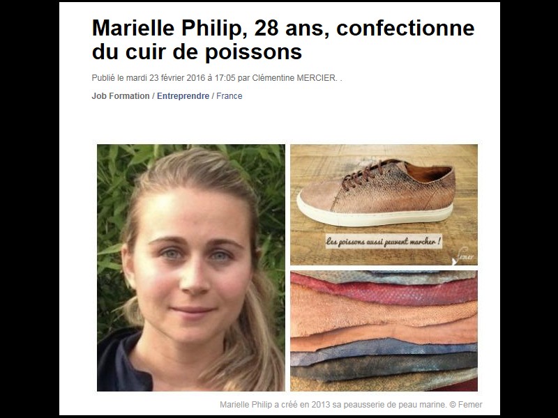 Marielle Philip, 28 ans, confectionne du cuir de poissons Sans_t66