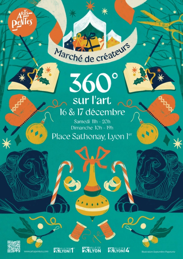 Lyon, les 16 et 17 décembre 2023 :  Marché de Noël créateurs « 360° sur l’Art » Marchz11