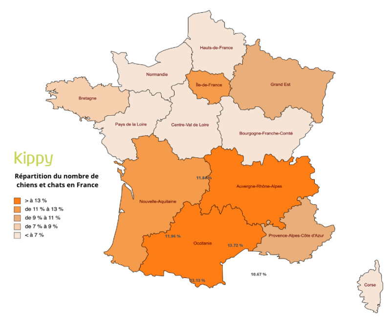 Étude : ces régions françaises recensent le plus de chiens et de chats Rzopar12