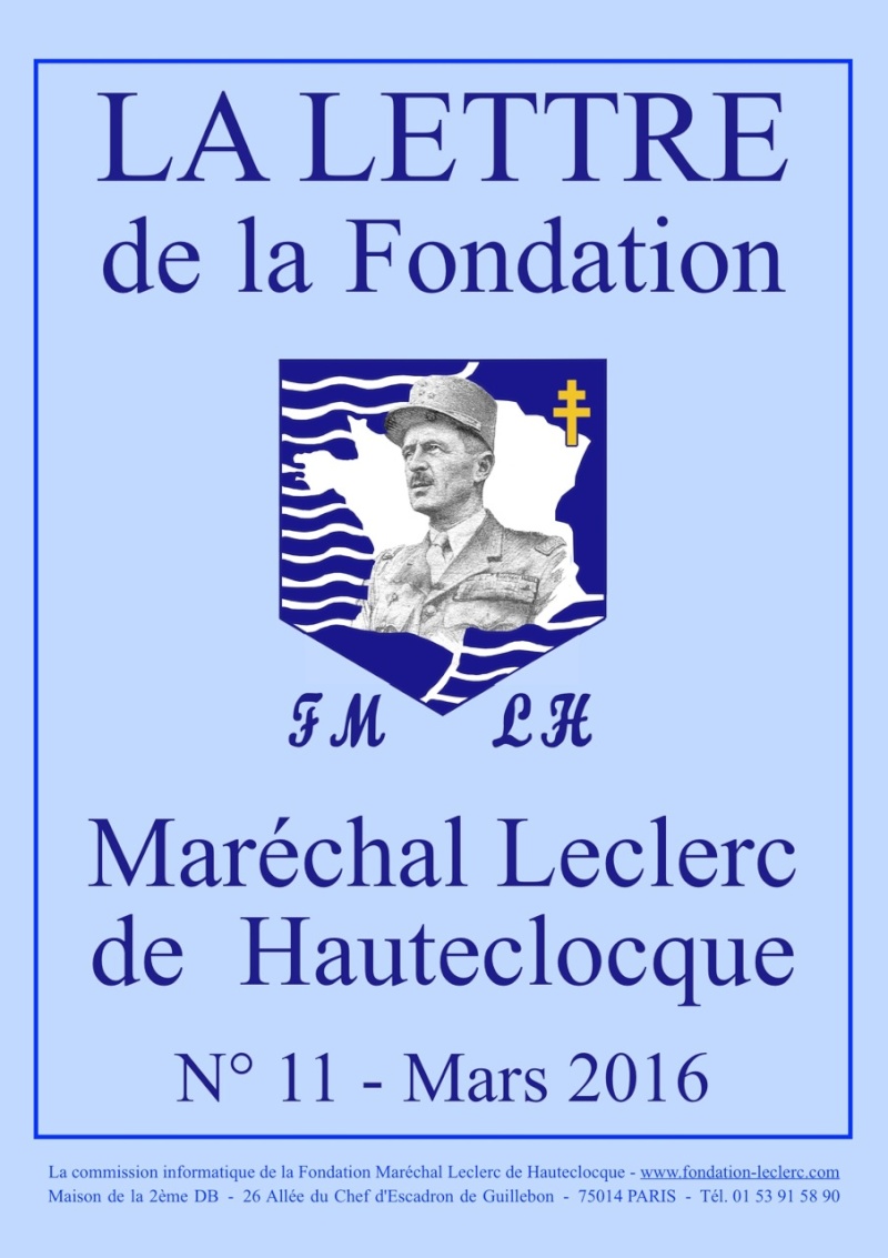 LETTRE de la Fondation Maréchal Leclerc n°11 (mars 2016) Lfmlh110
