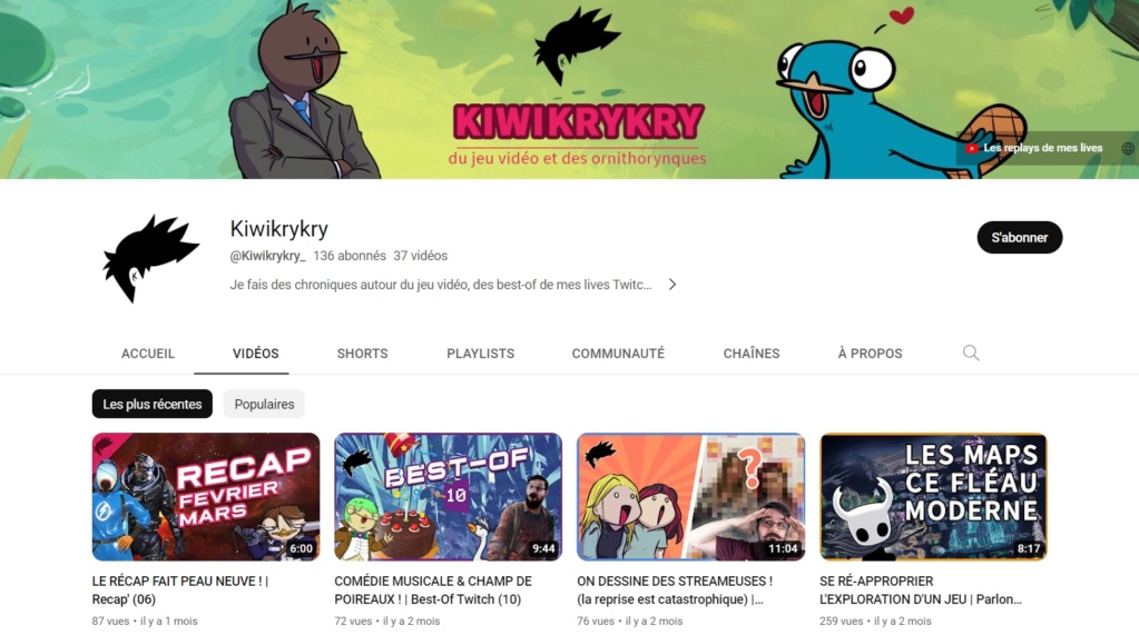 ⭐️⭐️⭐️ Le Vidéaste à l'Honneur #90 | Kiwikrykry | Venez critiquer cette chaîne ! Kiwikr10