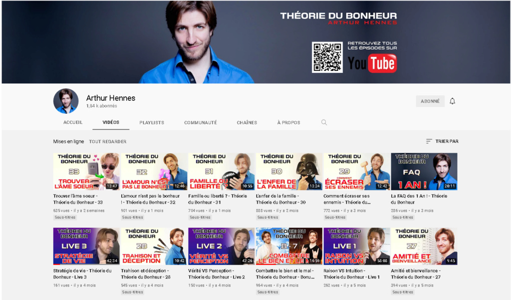 ★★★ Le Vidéaste à l'Honneur #69 Théorie du bonheur / Arthur Hennes | Venez critiquer cette chaîne ! Sans_t20