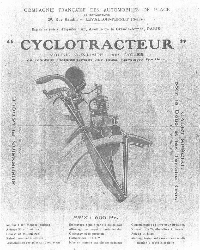 Cyclotracteur. Moteu415