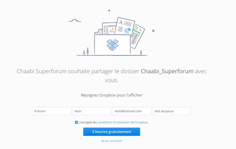 Partage de musique MP3 sur Dropbox Inscri10