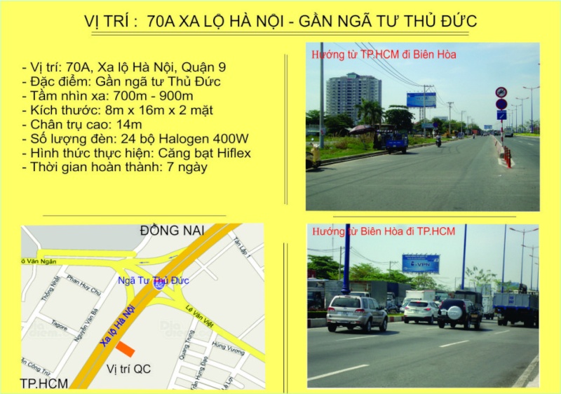 Bảng quảng cáo 70A xa lộ hà nội, quận 9, gần ngã tư thủ đức Bang-q14