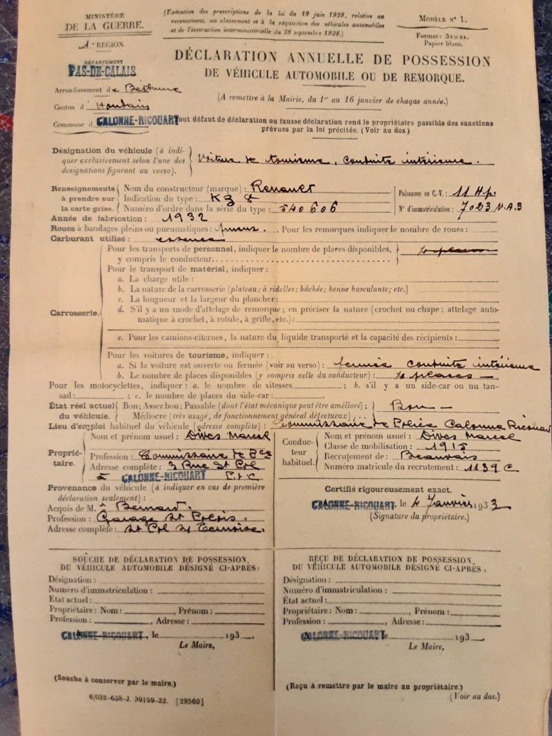documents Commissaire de Police 1929 - 1939 fascicule de mobilisation Pas de  Calais 1940 - PHILPENS - JUILLET 5 et fin pour le mois 20190747