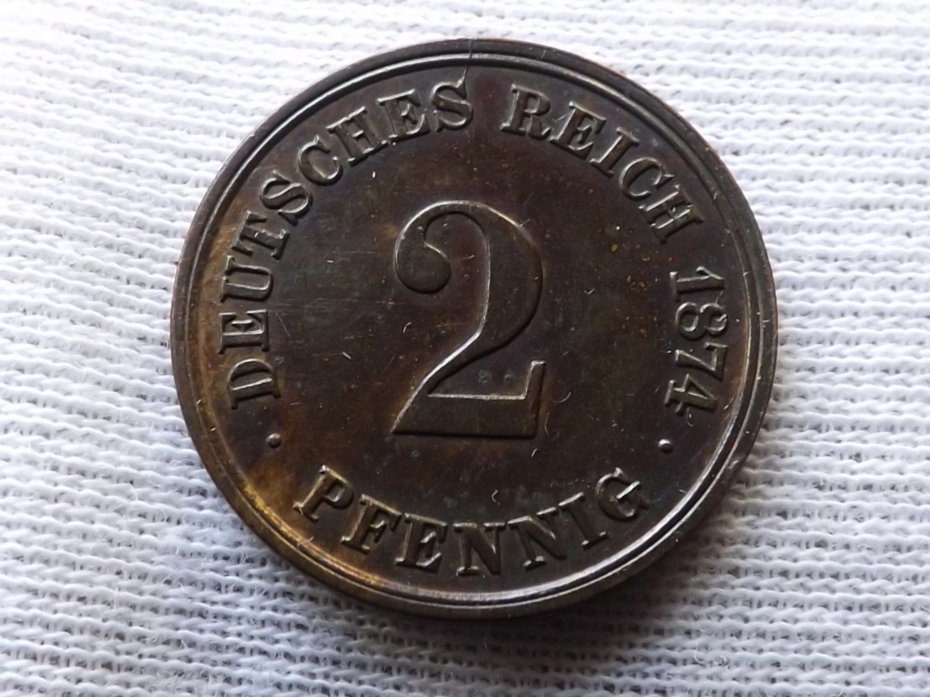 2 Pfennig de 1.874 C del kaiser Guillermo I , Alemania.  Dscf7625