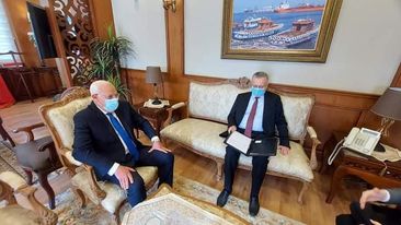 محافظ بورسعيد يستقبل جيورجي بوريسينكو سفير روسيا الاتحادية بالقاهرة A143