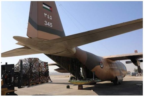 القوات المسلحة الأردنية ترسل 11 شاحنة مساعدات إنسانية إلى خان يونس A764