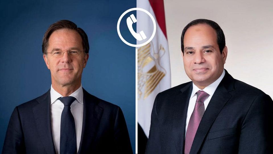  الرئيس عبد الفتاح السيسي يتلقى  اتصالاً هاتفياً من السيد "مارك روته" رئيس الوزراء الهولندي Aoo674