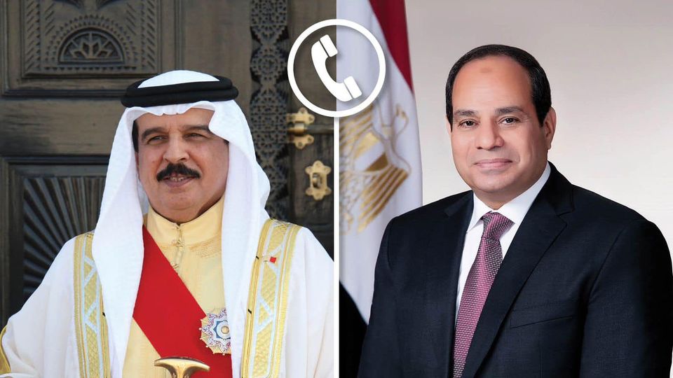 السيسي يتلقى اتصالاً هاتفياً من الملك حمد بن عيسى آل خليفة ملك مملكة البحرين Aoo717