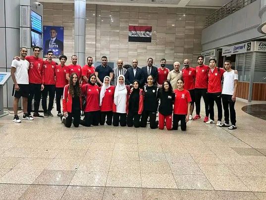 استقبال رسمي لمنتخب التايكوندو  بمطار القاهرة بعد الفوز بـ ١٣ ميدالية ببطولة إفريقيا برواندا Oaoa20