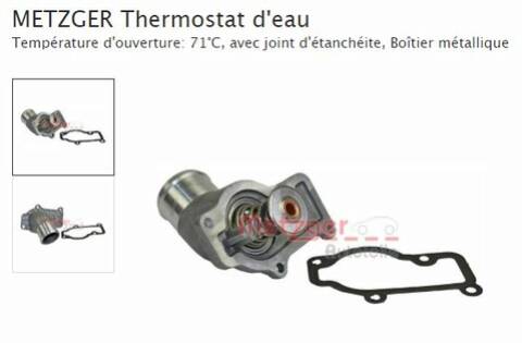 Kit thermostat eau moteur 71°C Porsche 996