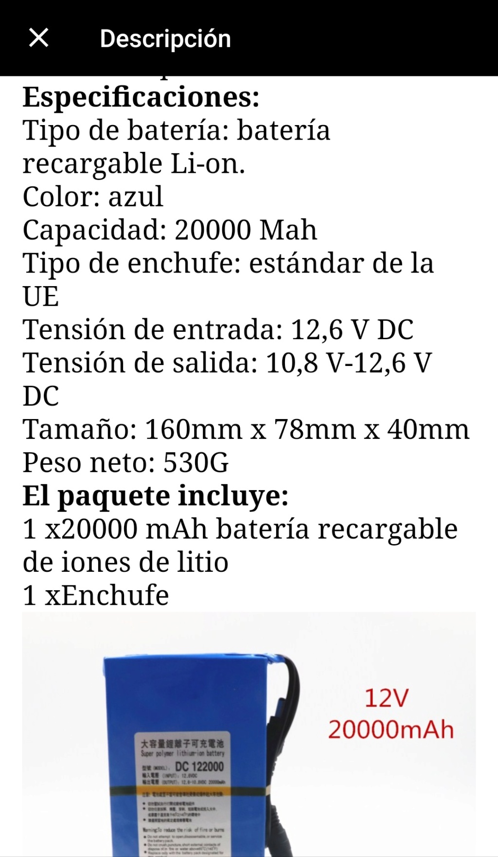 Consulta cambio de plomo a litio en scooter eléctrica Screen12