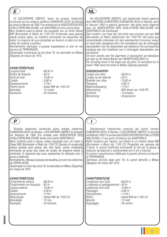 Chalutier VOLONTAIRE 1/200ème Réf 80604 Notice Heller47