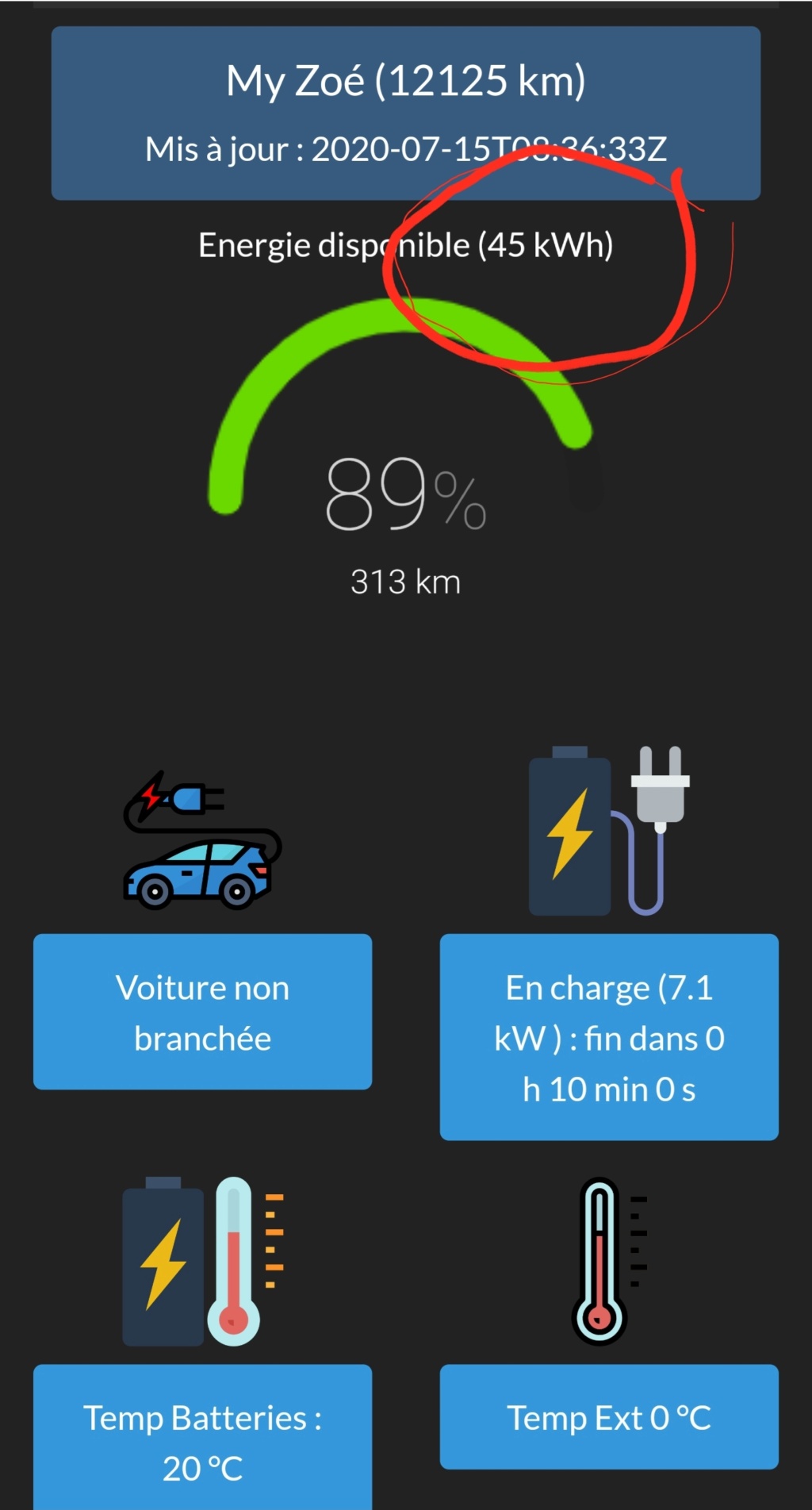 ZE50 : Estimation de la capacité utile de la batterie grâce à vos trajets - Page 9 Screen15