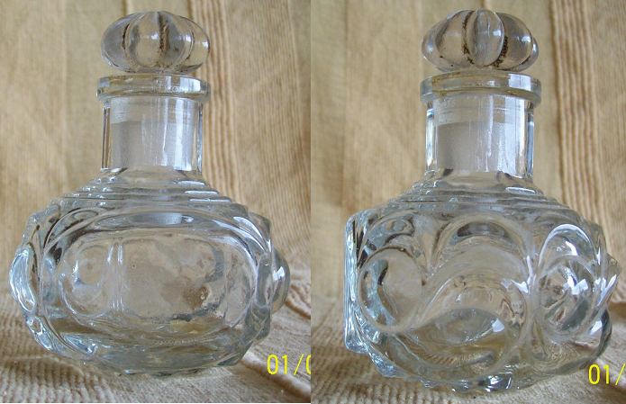 Flacon verre rodé qui sent le parfum bon marché "Souhaits de Bonheur " de Charles Monternier - Montpellier Flacon11