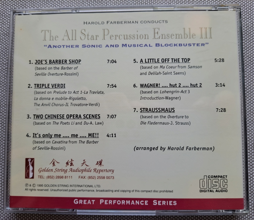 Golden String Audiophile Repertory   The All Star Percussion Ensemble iii, Harold Farberman, GSCD 022 20230169
