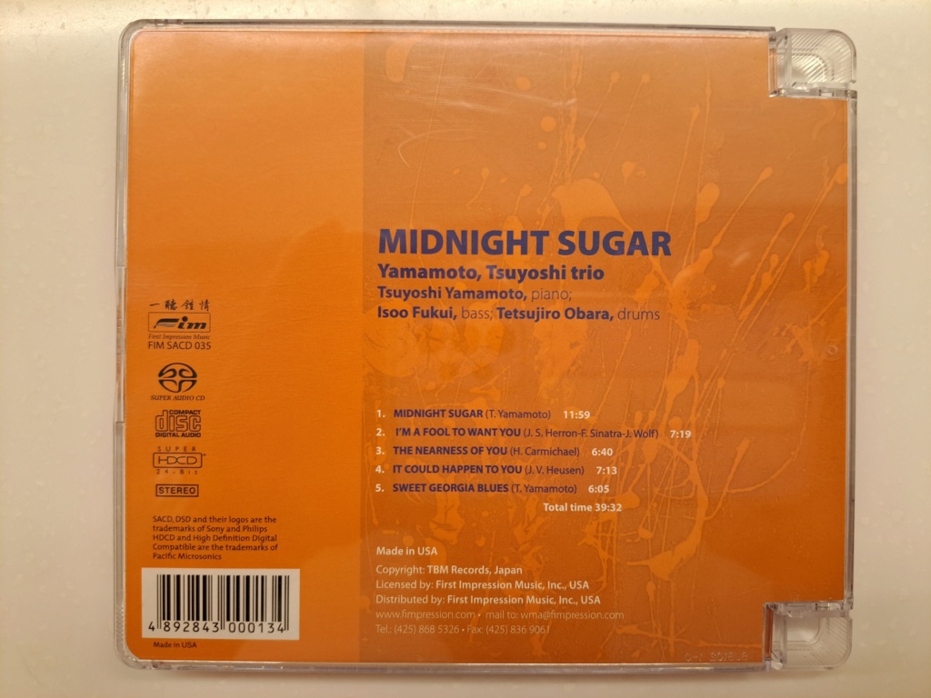 FIM SACD 035 - Midnight Sugar - Tsuyoshi Yamamoto Trio  - SACD Hybrid, Super HDCD 24-Bit  - original 1974 TBM Records,  20230346