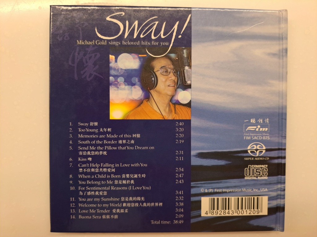 FIM SACD 075 - Sway! - Michael Gold  - SACD Hybrid  - 2007 FIM, Produced by Winston Ma. Made in USA 20230349