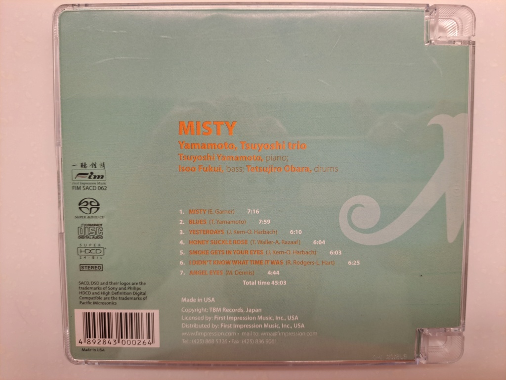 FIM SACD 062 - Misty - Tsuyoshi Yamamoto Trio - SACD Hybrid, Super HDCD 24-Bit - original 1974 TBM Records, remastered in 2004 by Winston Ma of FIM 20230358