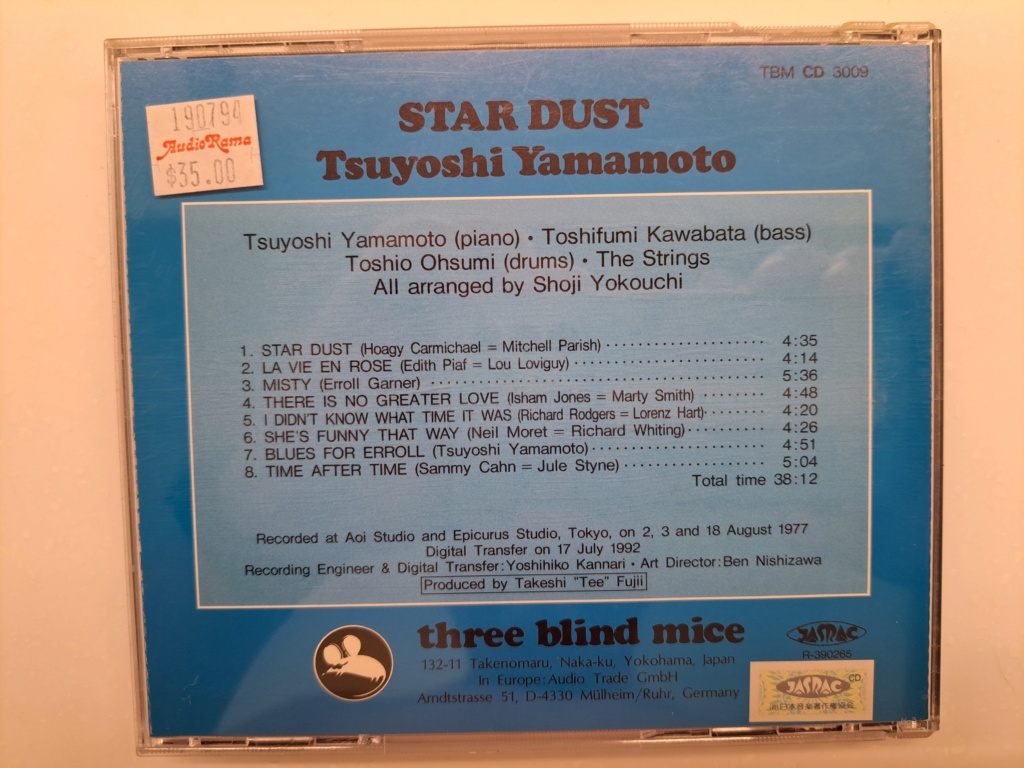 Three Blind Mice TBM CD 3009 - Star Dust - Tsuyoshi Yamamoto with The Strings  20230375