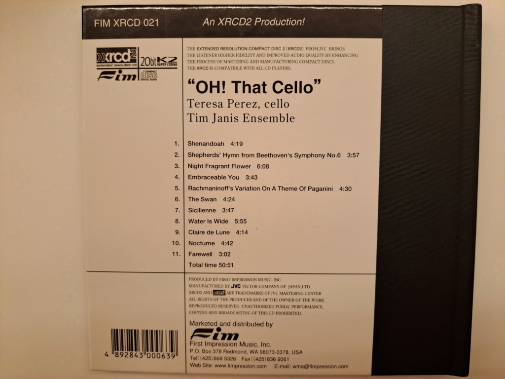 FIM XRCD 021 - Oh! That Cello - Teresa Perez, cello, Tim Janis Ensemble 20230446