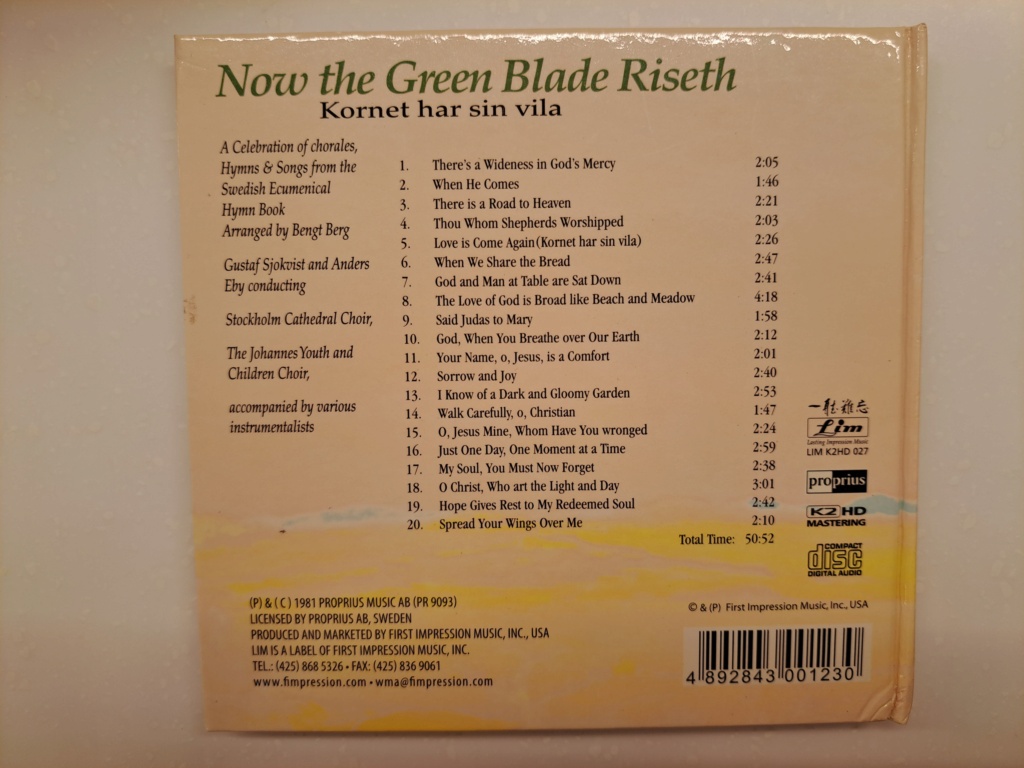 Lasting Impression Music - LIM K2HD 027  Title: Now the Green Blade Riseth  - Kornet har sin vila 20230448