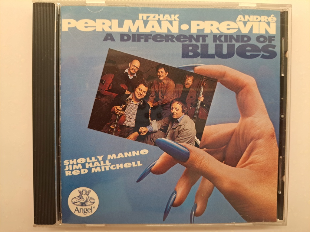 A Different Kind of Blues by Itzhak Perlman & Andre Previn. An album of Jazz composed by Andrè Previn. 1992 Angel Records. Made in USA 20230515