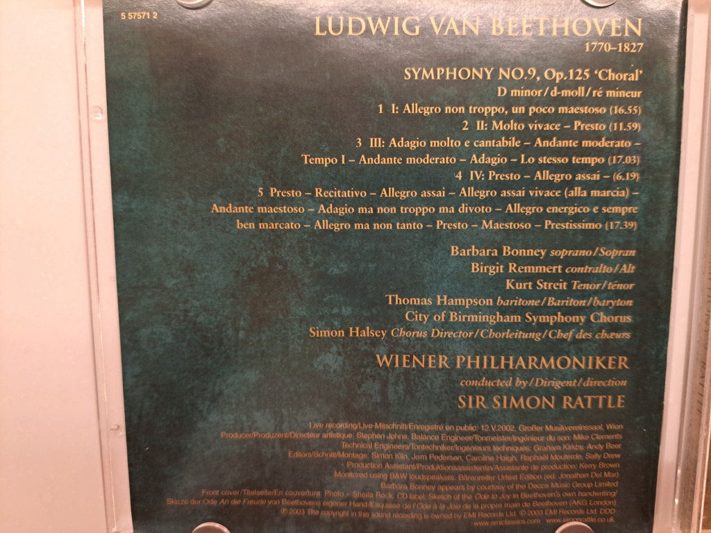 Beethoven : Simon Rattle • Wiener Philharmoniker ‎– Symphony 9 - 2003 EMI Records. Made in EU 20230525