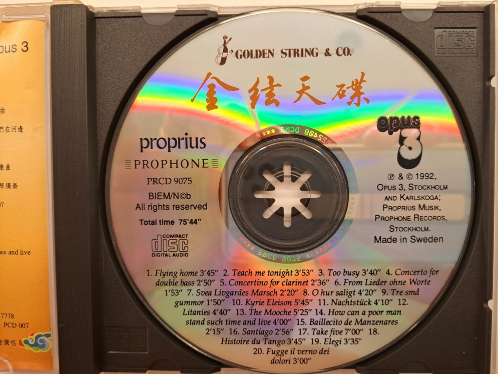 Golden String & Co. Predecessor of FIM. Sound of Quality Sampler from Proprius / Prophone / Firma Ljudinspelning / Opus 3 Reference Recordings. Various titles. 1992 Opus 3. Made in Sweden 20231053