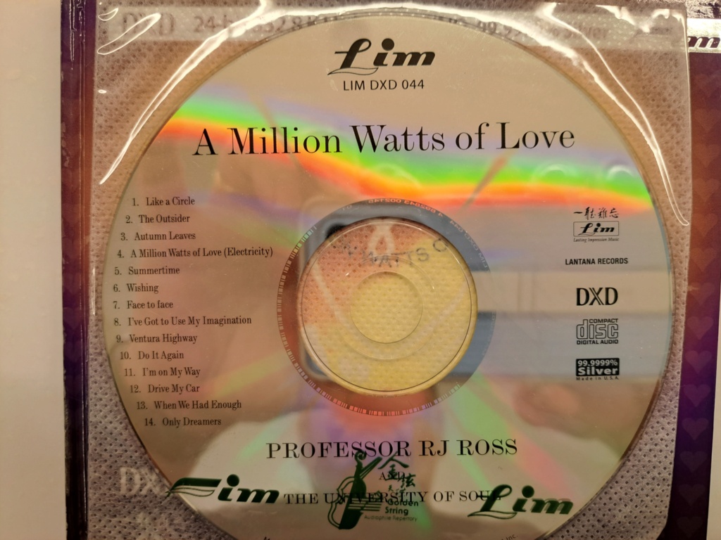 FIM / LIM DXD 044: Professor RJ Ross - A Million Watts of LOVE. 99.9999% Silver CD. 2009 FIM. Remastered by FIM. Made in USA 20231065
