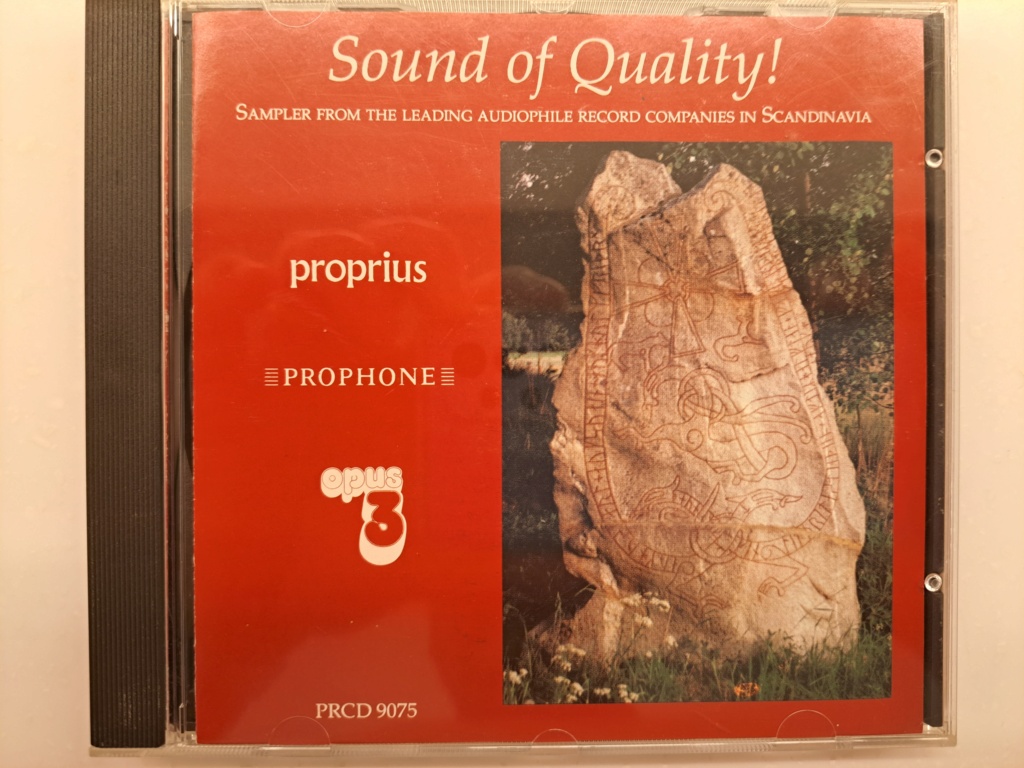 The Sound of Quality! Sampler from the Leading Audiophile Record Companies in Scandinavia. Proprius / Prophone / Firma Ljudinspelning / Opus 3 Labels. 20 titles. 1992 Opus 3. Made in Sweden. Rare collector's CD. 20231253