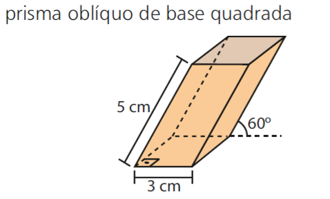 Volume de um prisma oblíquo de base quadrada