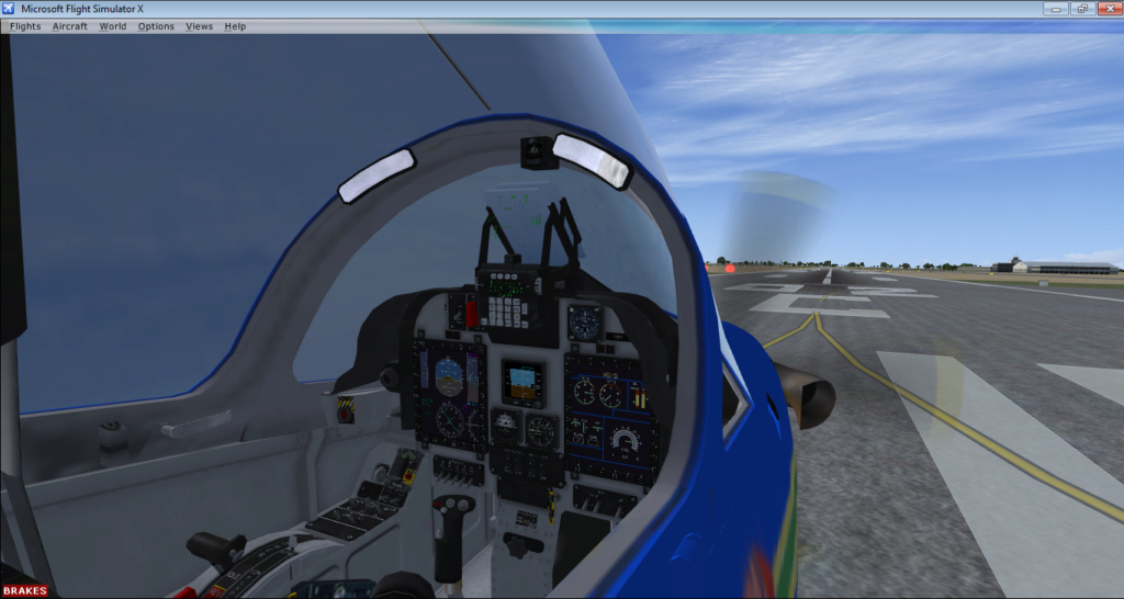 Vidro 3D cockpit está todo preto/azul 310