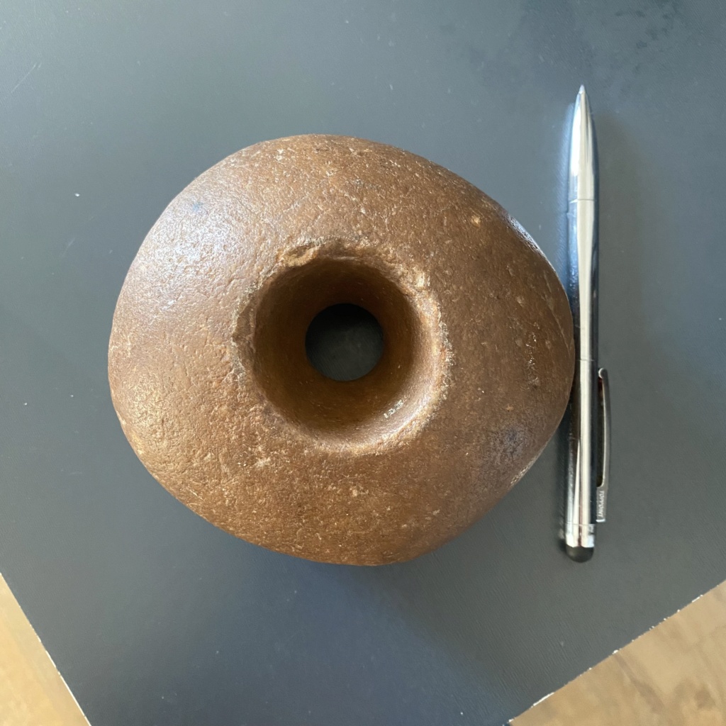 Pierre donut - ou probablement Sphéroïde en silex, casse-tête, Néolithique 12ac8410