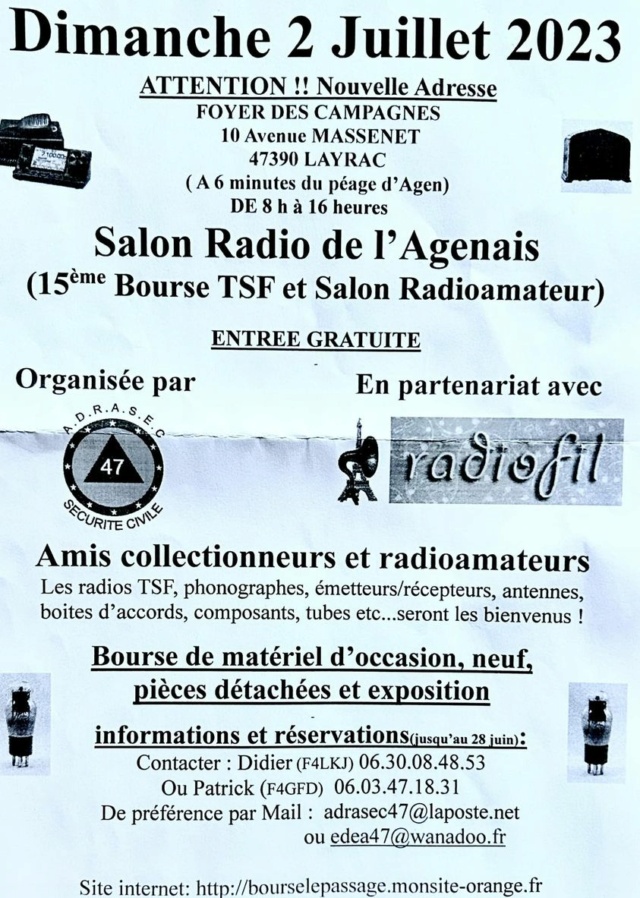 ADRASEC 47 - Salon Radio de l’Agenais (dpt 47), le 2 Juillet 2023 Radiof10