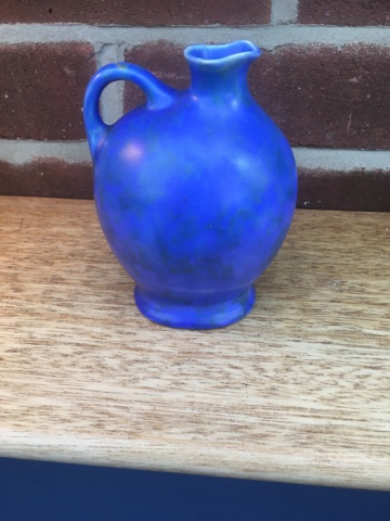 small blue English vase - maybe Clews or Beswick  Blue-j11