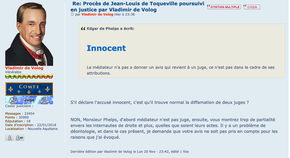 Procès de Jean-Louis de Toqueville poursuivi en justice par Vladimir de Volog - Page 4 3_pres10