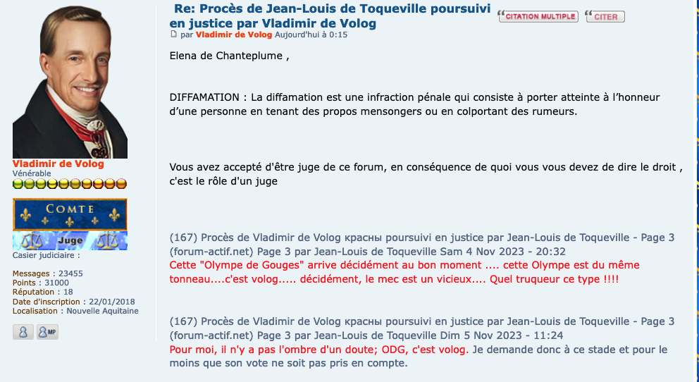 Procès de Jean-Louis de Toqueville poursuivi en justice par Vladimir de Volog - Page 4 6_tent10
