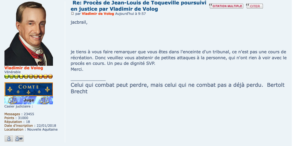 Procès de Jean-Louis de Toqueville poursuivi en justice par Vladimir de Volog - Page 4 7_admo10