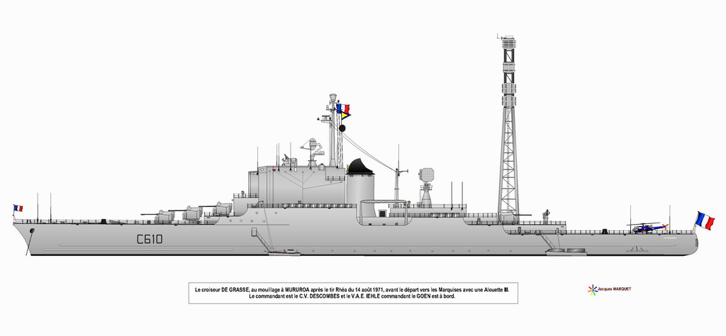 Croiseur anti-aérien C610 DE GRASSE  version atomique MURUROA  conversion Cadet 1/1400ème Réf 49023 De_gra10