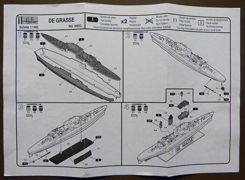 Croiseur anti-aérien C610 DE GRASSE version atomique MURUROA conversion Cadet 1/1400ème Réf 49023 Degras13