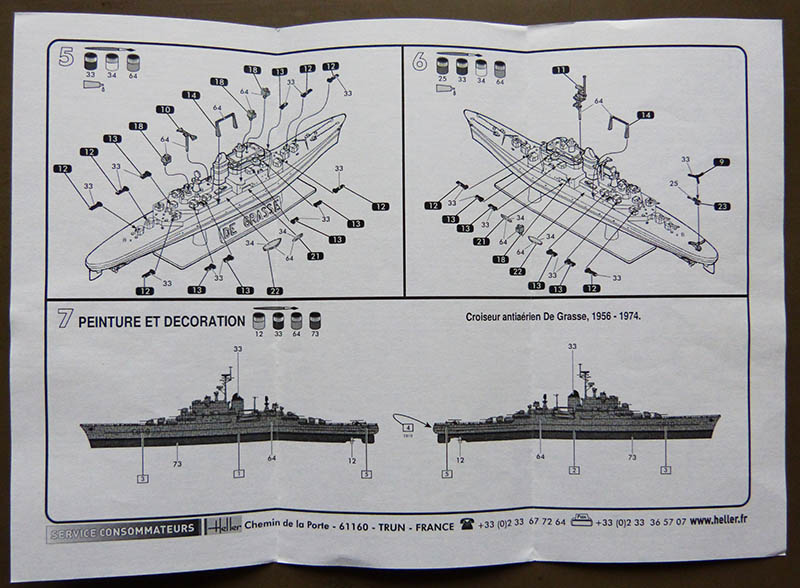 Croiseur anti-aérien C610 DE GRASSE version atomique MURUROA conversion Cadet 1/1400ème Réf 49023 Degras14