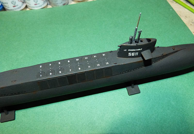 Sous-marin nucléaire lanceur d engins SNLE REDOUTABLE HELLER Réf KIT 71241 Redout17