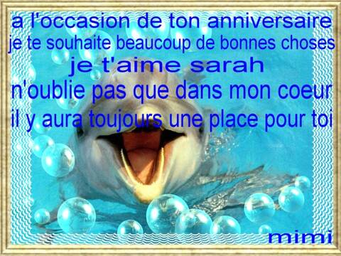 Joyeux Anniversaire Sarah