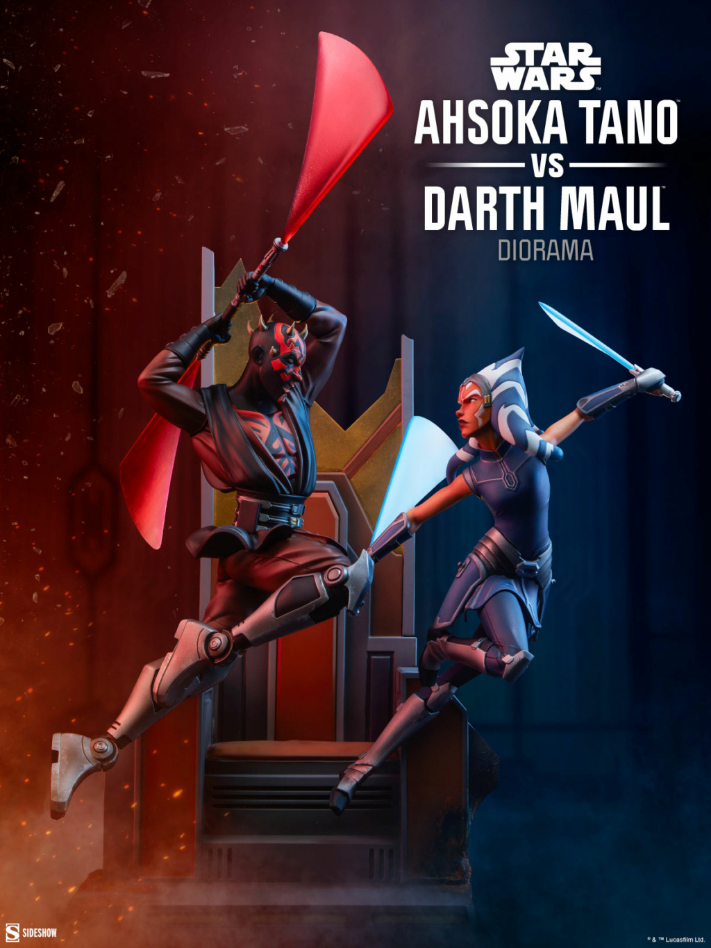 Ahsoka Tano vs Darth Maul Diorama The Clone Wars - Sideshow  1200_p10
