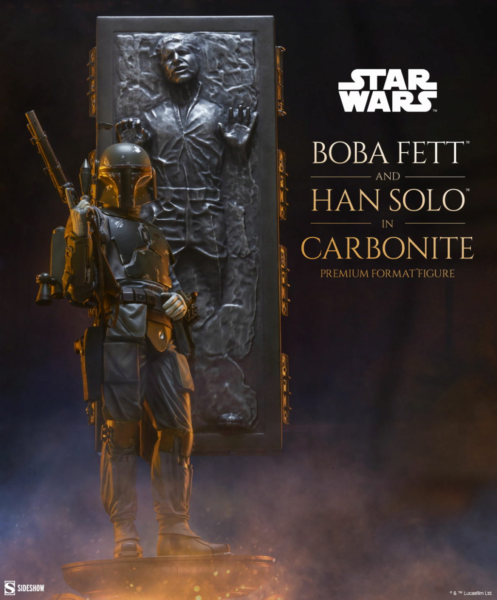 Boba Fett and Han Solo in Carbonite Premium Format Figure Set - Sideshow Boba_229