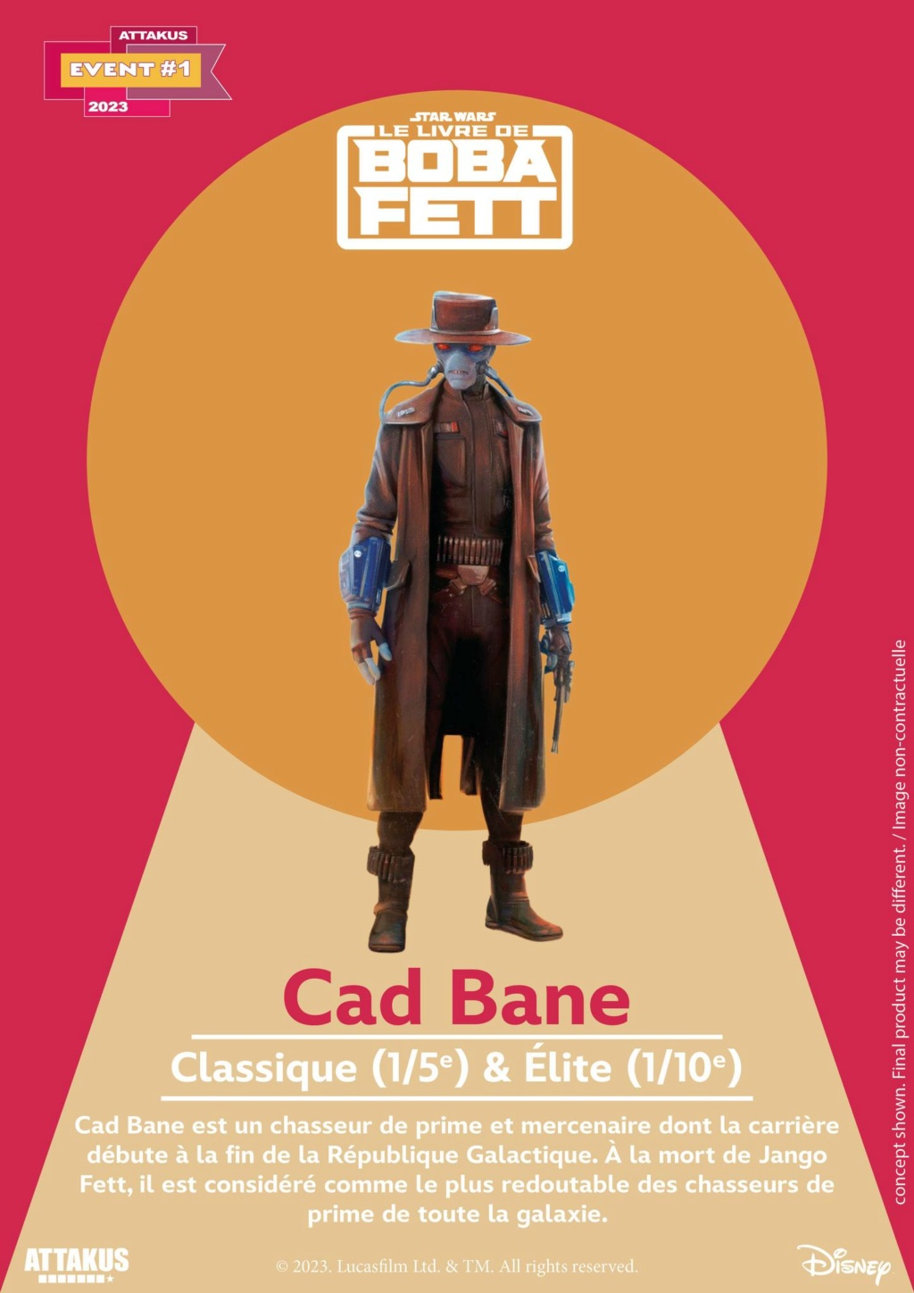 Cad Bane Statue Classique (1/5e) & Elite (1/10e) - ATTAKUS Cade_b42