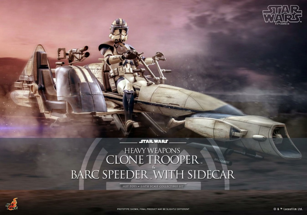 Heavy Weapons Clone Trooper and BARC Speeder with Sidecar - Hot Toys Heavy_10